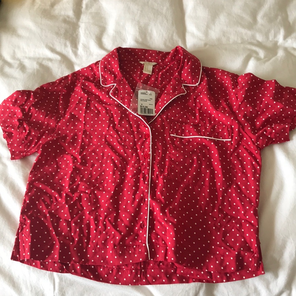 Forever 21 red polka dot shirt